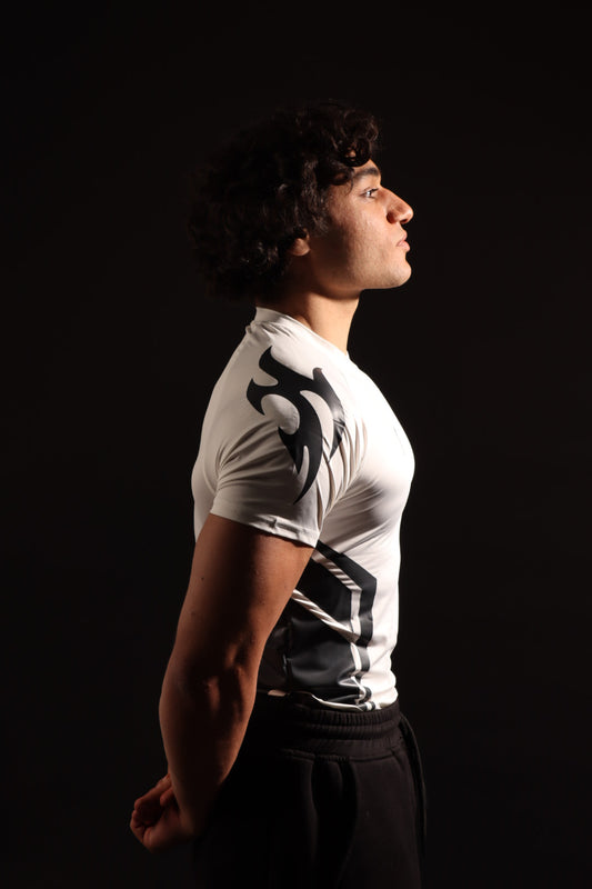 the white compression shirt