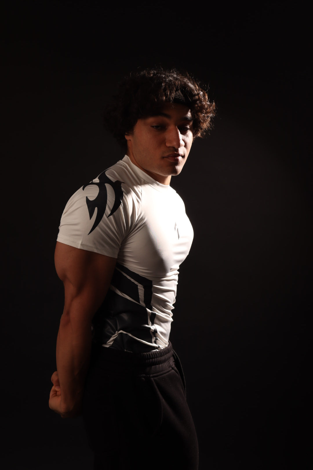 the white compression shirt